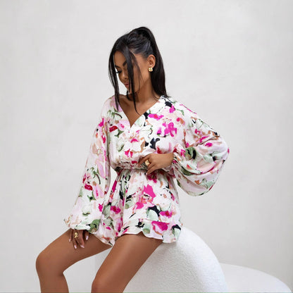 Casual V-Neck Long Sleeve Women's Jumpsuit