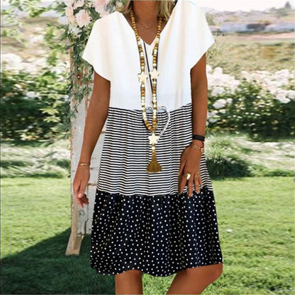 Loose Fit V Neck Summer Dress