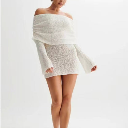 Relaxed Fit Off Shoulder Beach Maxi Dress