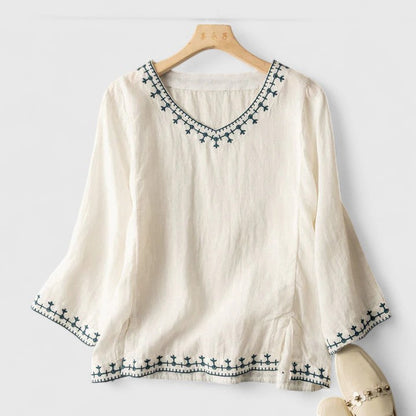 Taysia | Classic V-Neck Women's Blouse