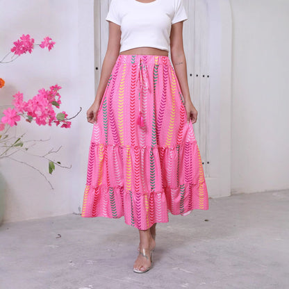 Flowy Women's Maxi Skirt with Drawstring Waist