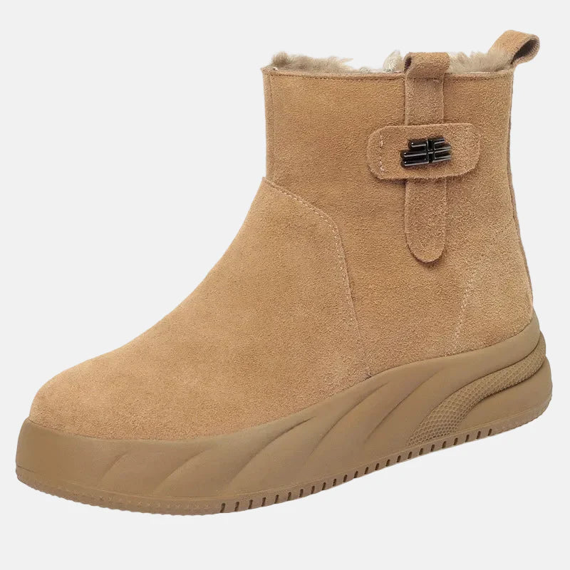 Soft Faux Fur Ankle Boots for Women - Warm Winter Boots