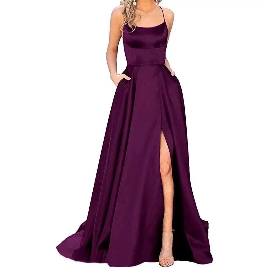 Elegant Women's A-Line Evening Dress with Spaghetti Straps