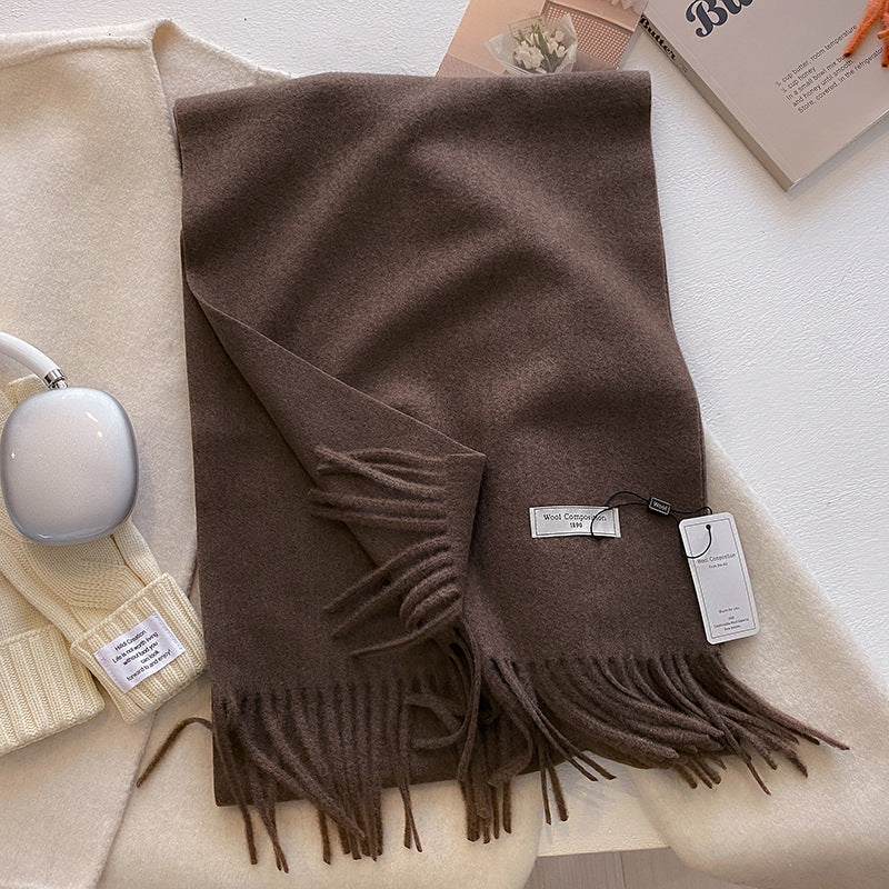 Cozy Lightweight Fringe Scarf Wrap - Olytrend