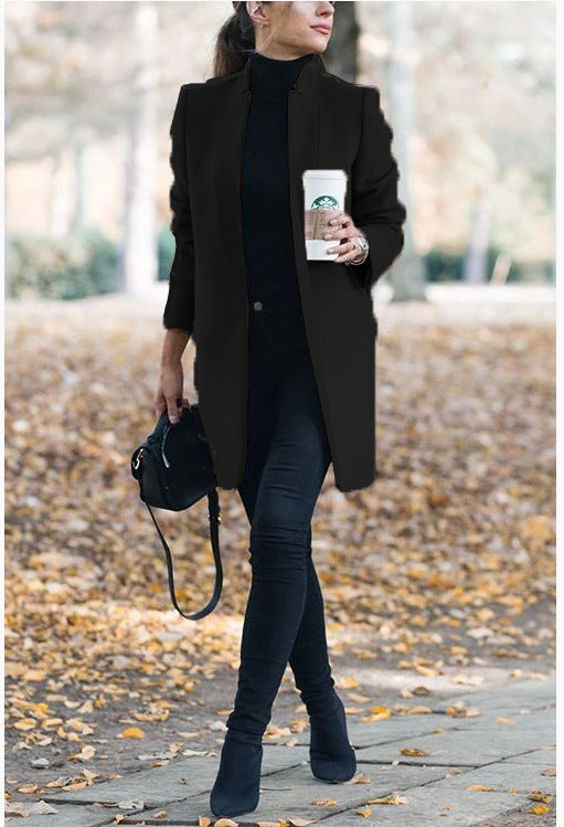 Classic Fit Wool Knee Length Coat