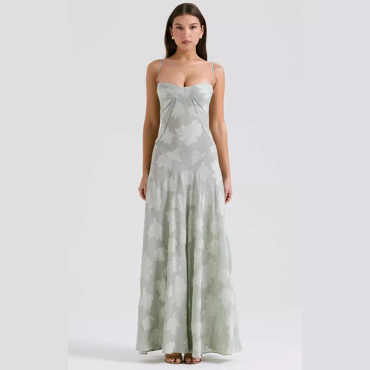 Elegant Womens Formal Gown with Embroidery - Nocini