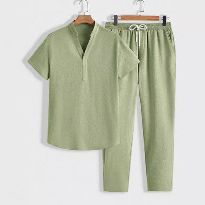 Men's Gym Set - Moisture Wicking Top - Elastic Pants