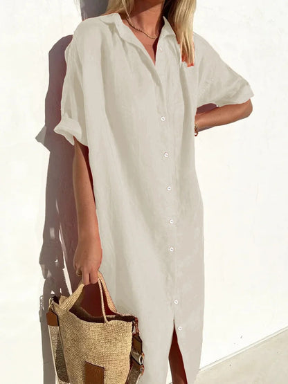 Casual Cotton Short Sleeve Dress