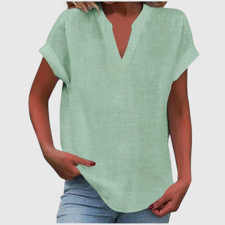 Elegant V-Neck Top for Women's Daily Wear