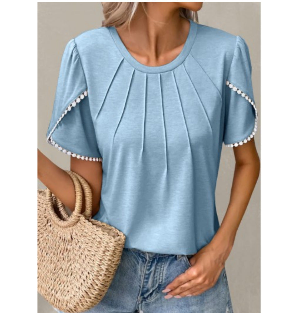 Comfy Women's Tee with Ruffles and Flowy Design