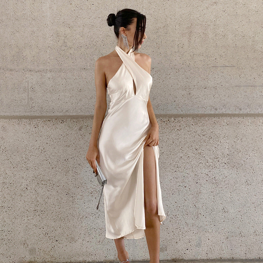 Elegant Satin Formal Gown - Fitted Mermaid Style Dress