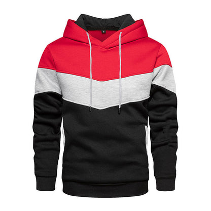 Relaxed Fit Men's Colorblock Hoodie with Pockets
