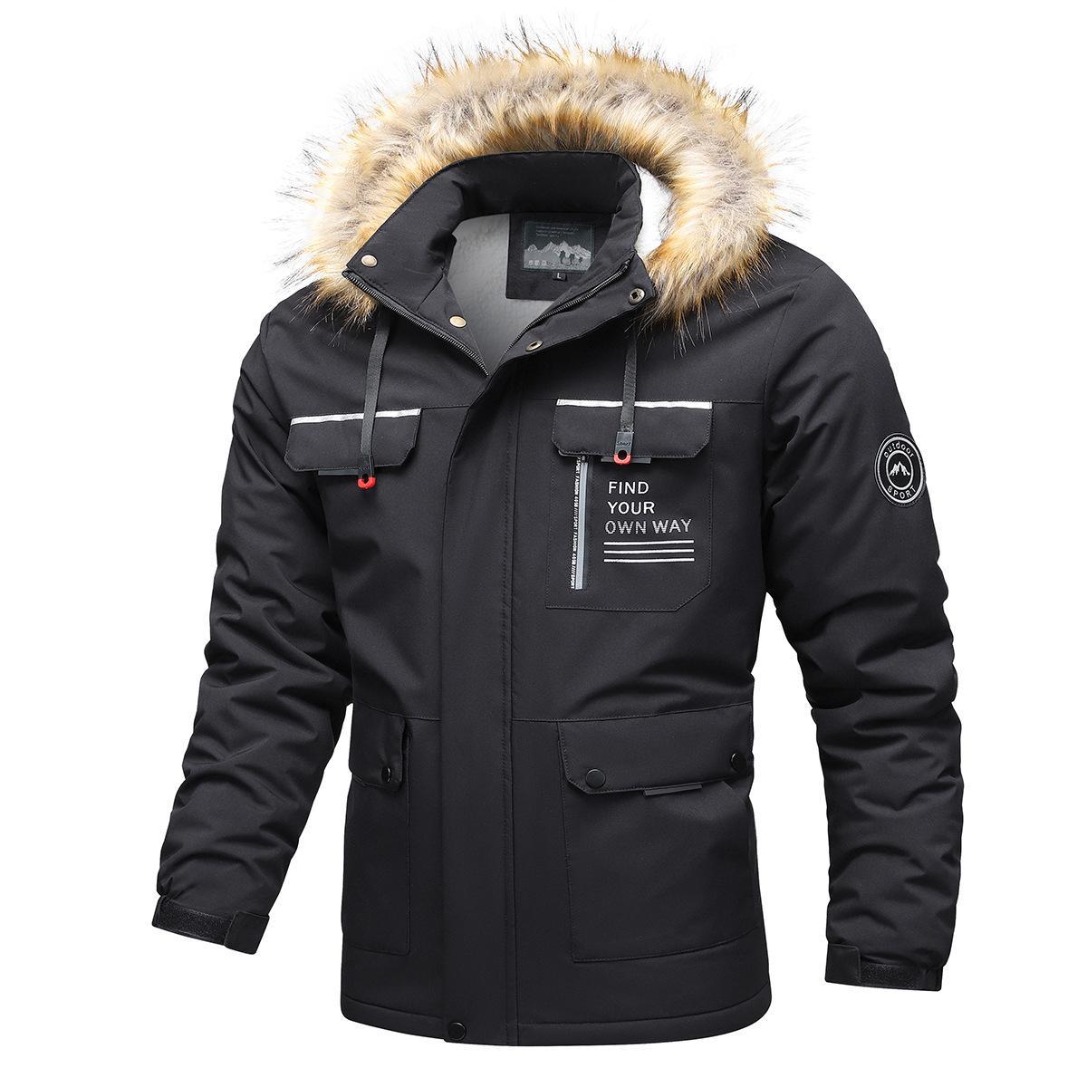 Waterproof Men's Jacket with Hood and Pockets