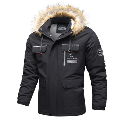 Waterproof Men's Jacket with Hood and Pockets