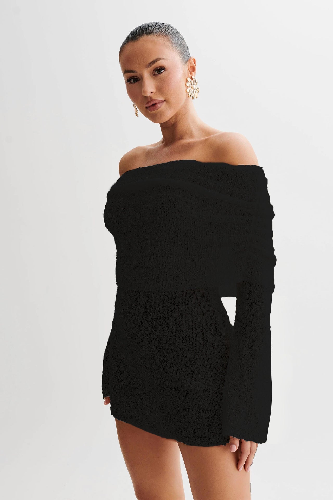 Relaxed Fit Off Shoulder Beach Maxi Dress