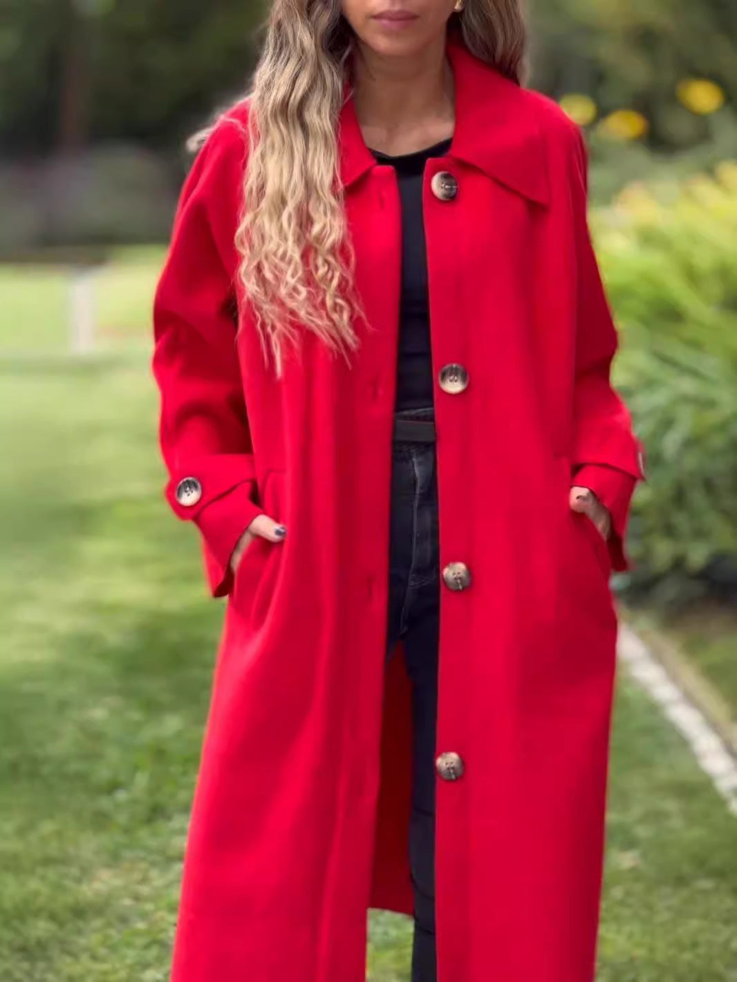 Casual Women's Oversized Button Coat