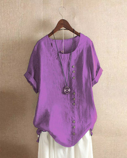 Relaxed Fit Women's Linen Tunic Top
