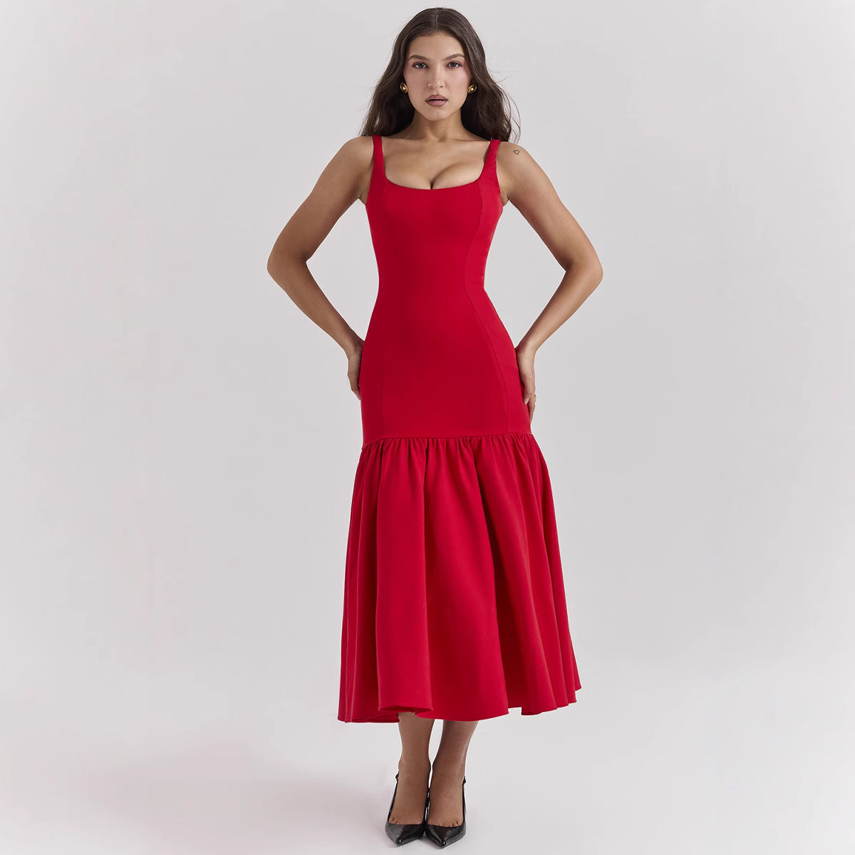 Luxury Satin Women's Cocktail Dress - Nocini