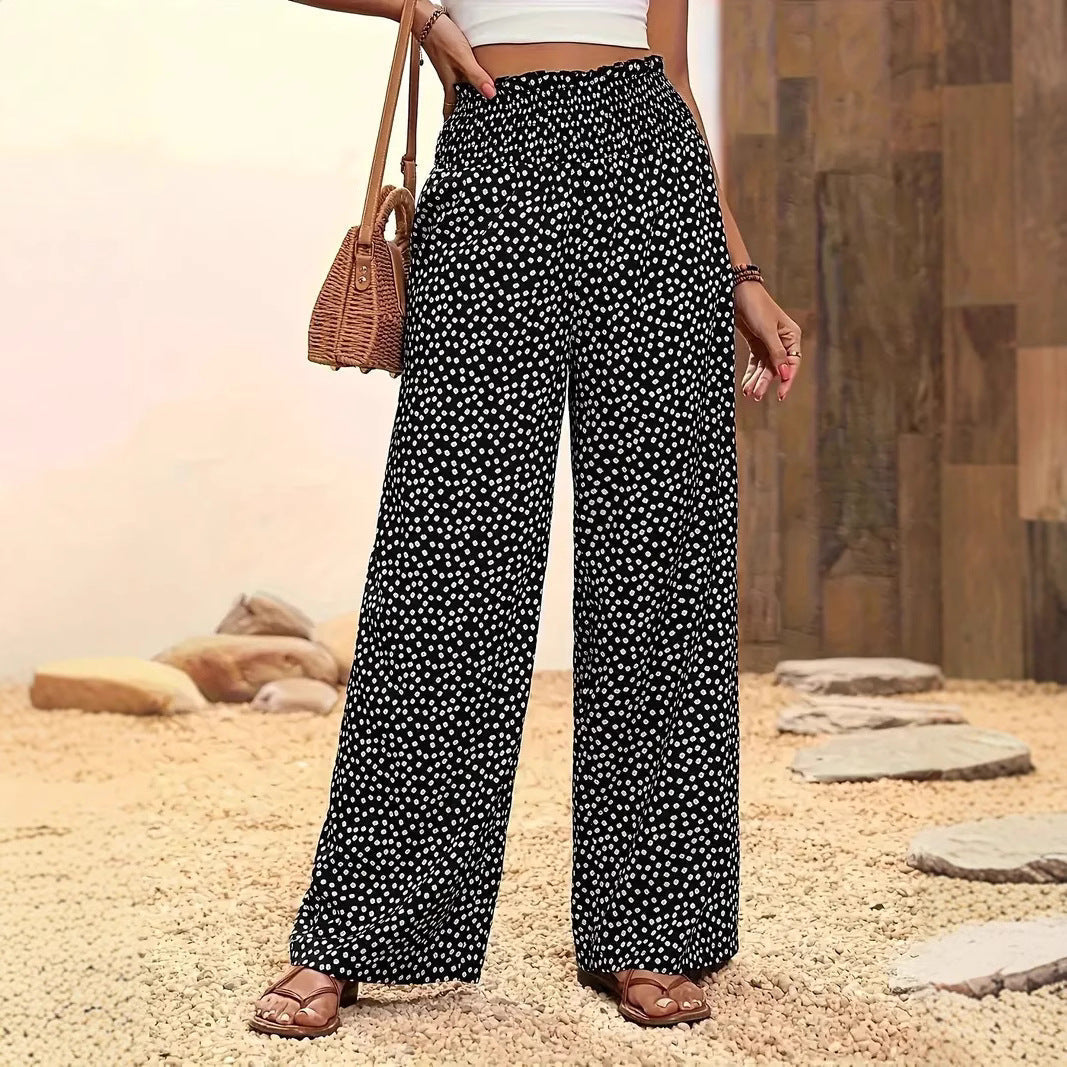 Comfy Women's Wide Leg Elastic Waist Pants - Nocini