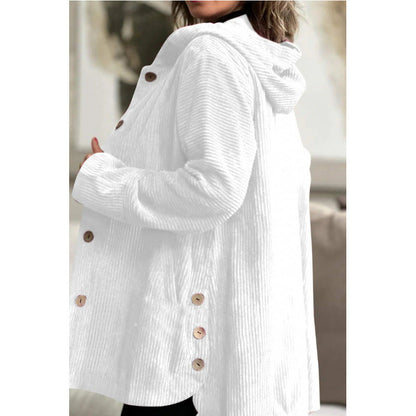 Casual Corduroy Hooded Coat for Women - Nocini