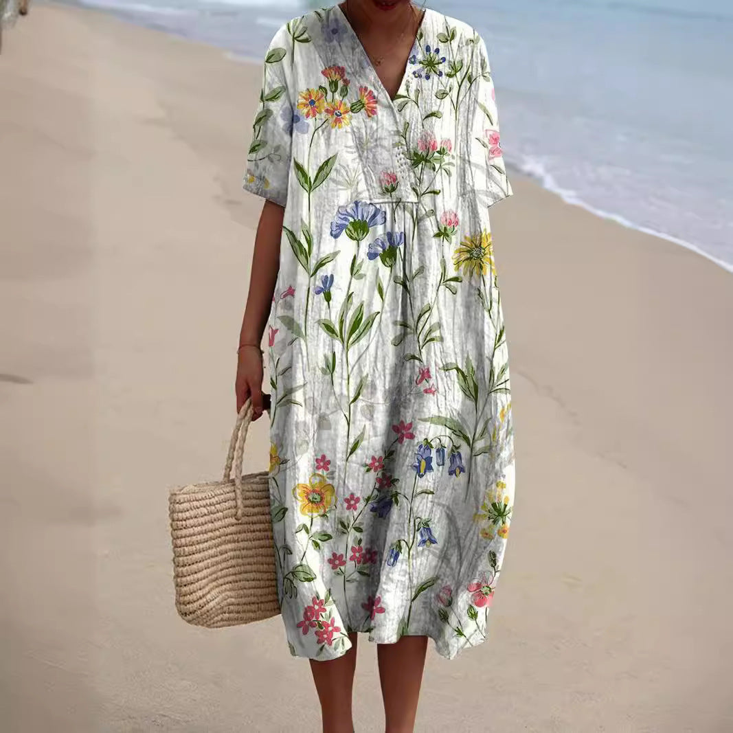 Vibrant Floral Women's Sundress for Summer