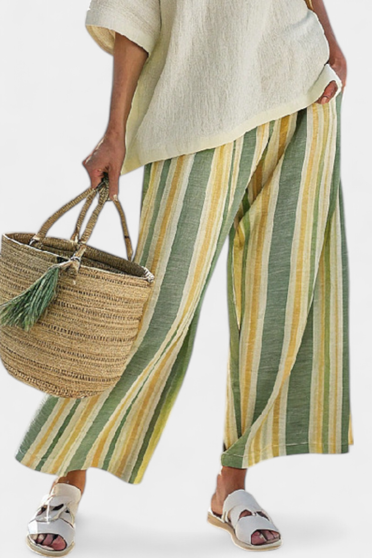 Elegant Blouse & Classic Linen Trousers
