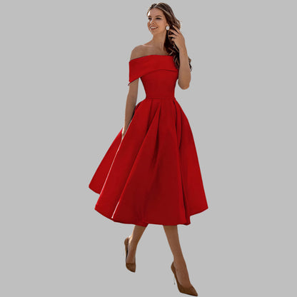 Elegant Satin Formal Evening Gown
