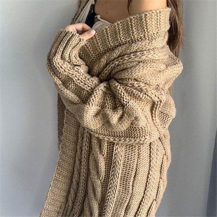 Cozy Women's Wool Cable Knit Sweater