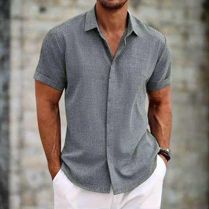 Casual Short Sleeve Button Shirt for Men