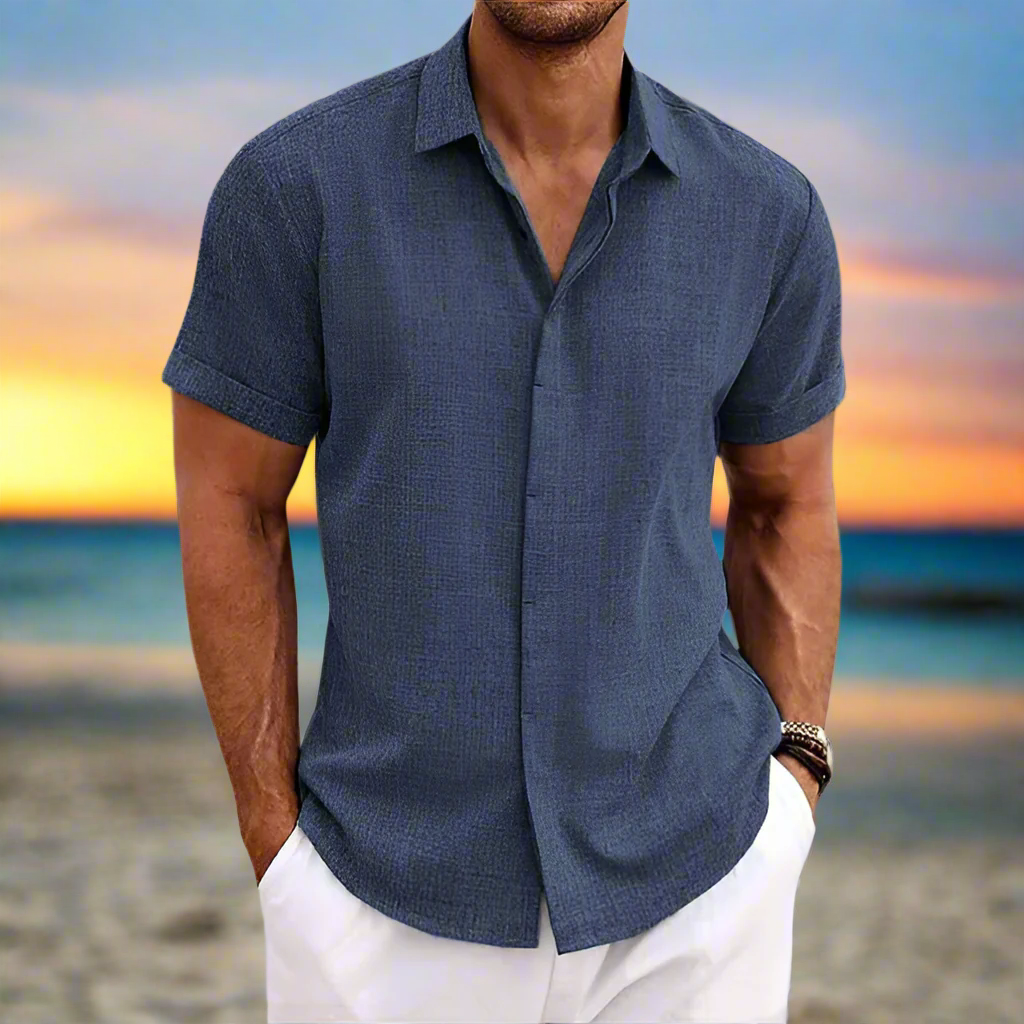 Casual Short Sleeve Button Shirt for Men - Nocini