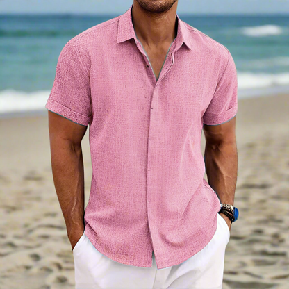 Casual Short Sleeve Button Shirt for Men