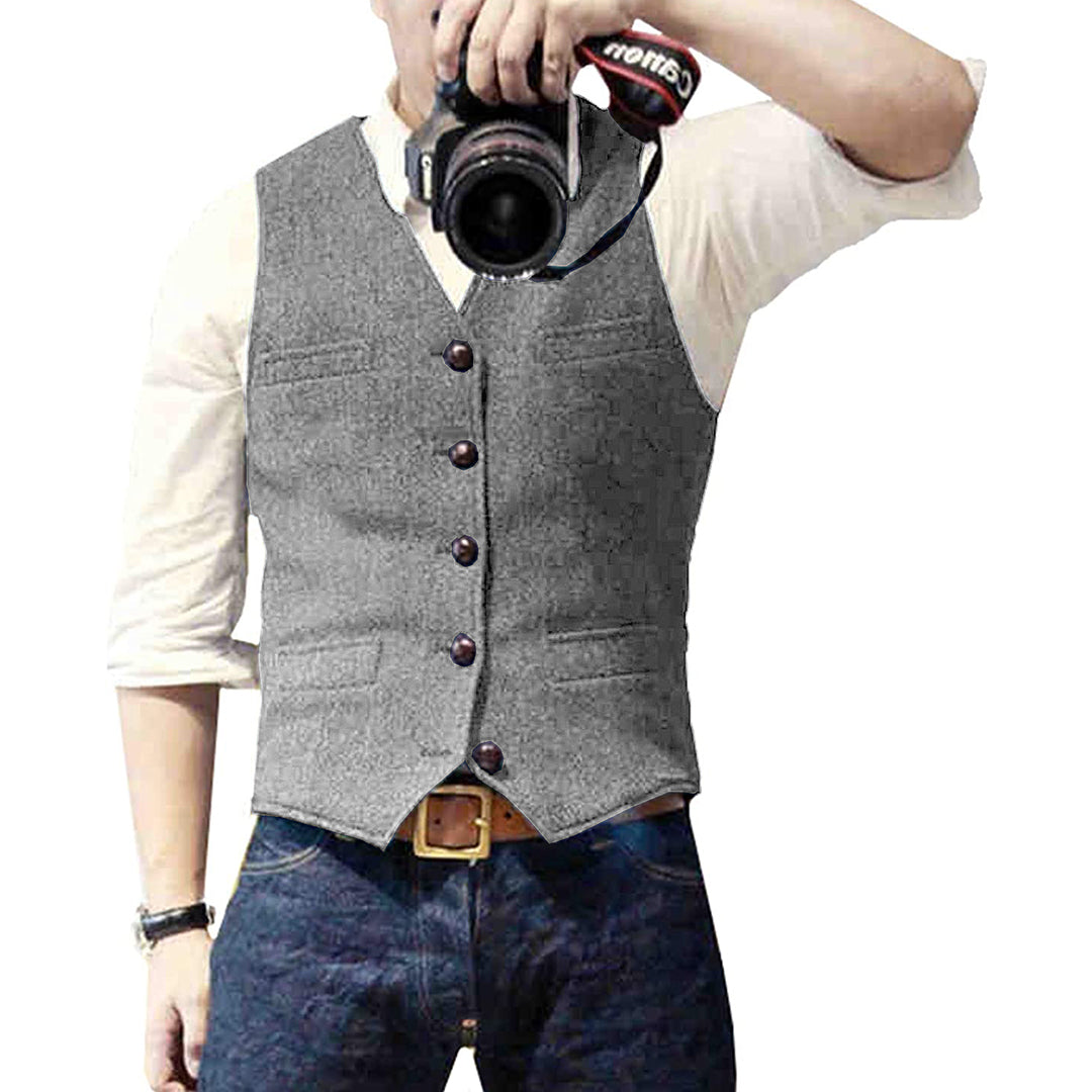 Relaxed Fit Blue Jean Vest