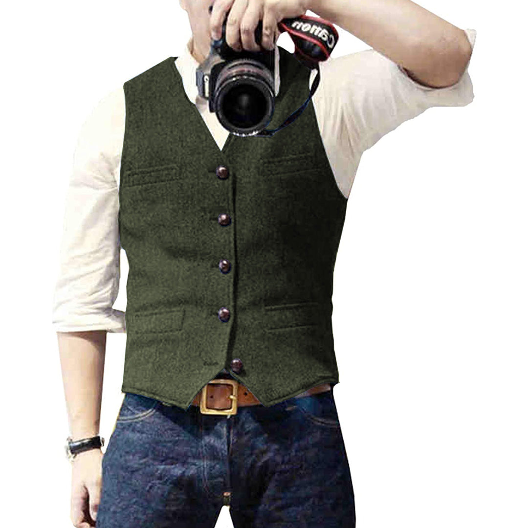 Relaxed Fit Blue Jean Vest