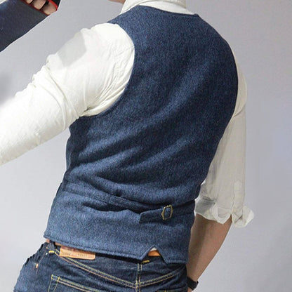 Relaxed Fit Blue Jean Vest