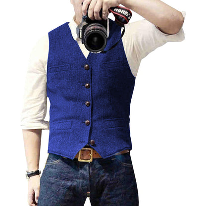 Relaxed Fit Blue Jean Vest