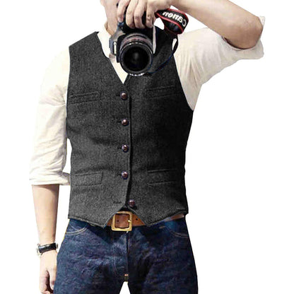 Relaxed Fit Blue Jean Vest
