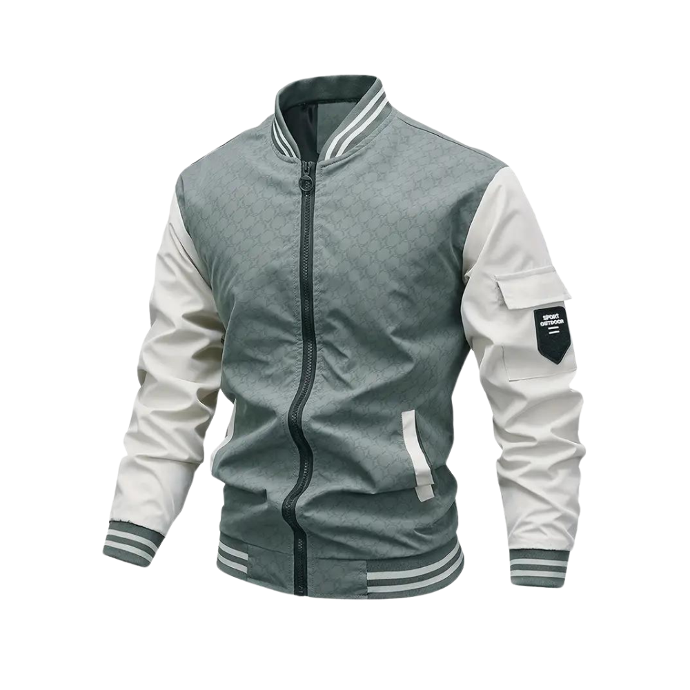 Relaxed Fit Men's Baseball Style Jacket
