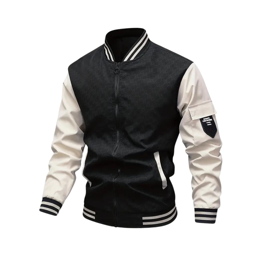 Relaxed Fit Men's Baseball Style Jacket