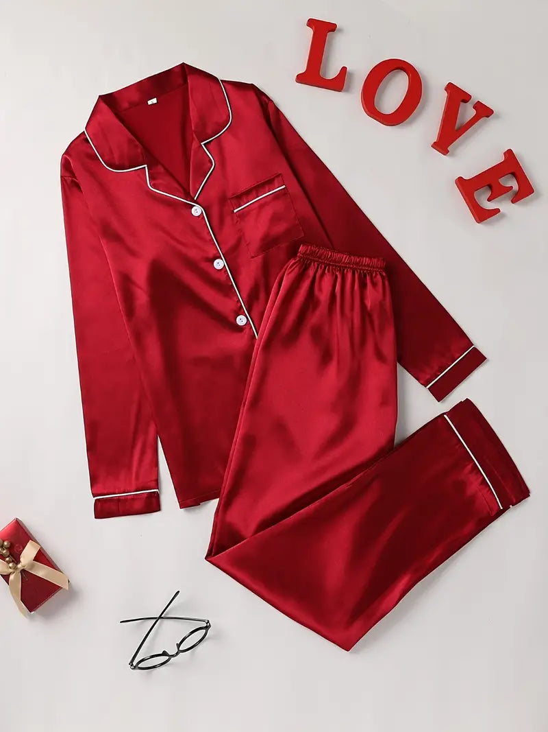 Luxurious Soft Women's Satin Pajama Set - Nocini