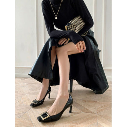 Luxurious High Heel Sandals with Metal Detail