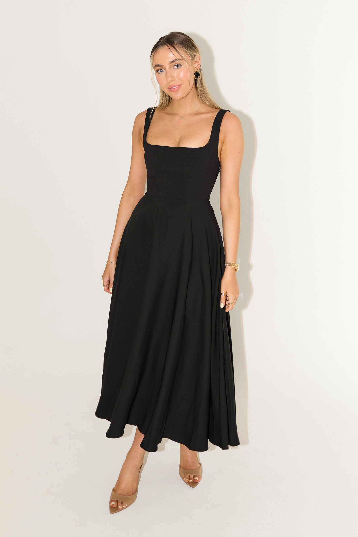 Elegant Classic Floral Midi Dress