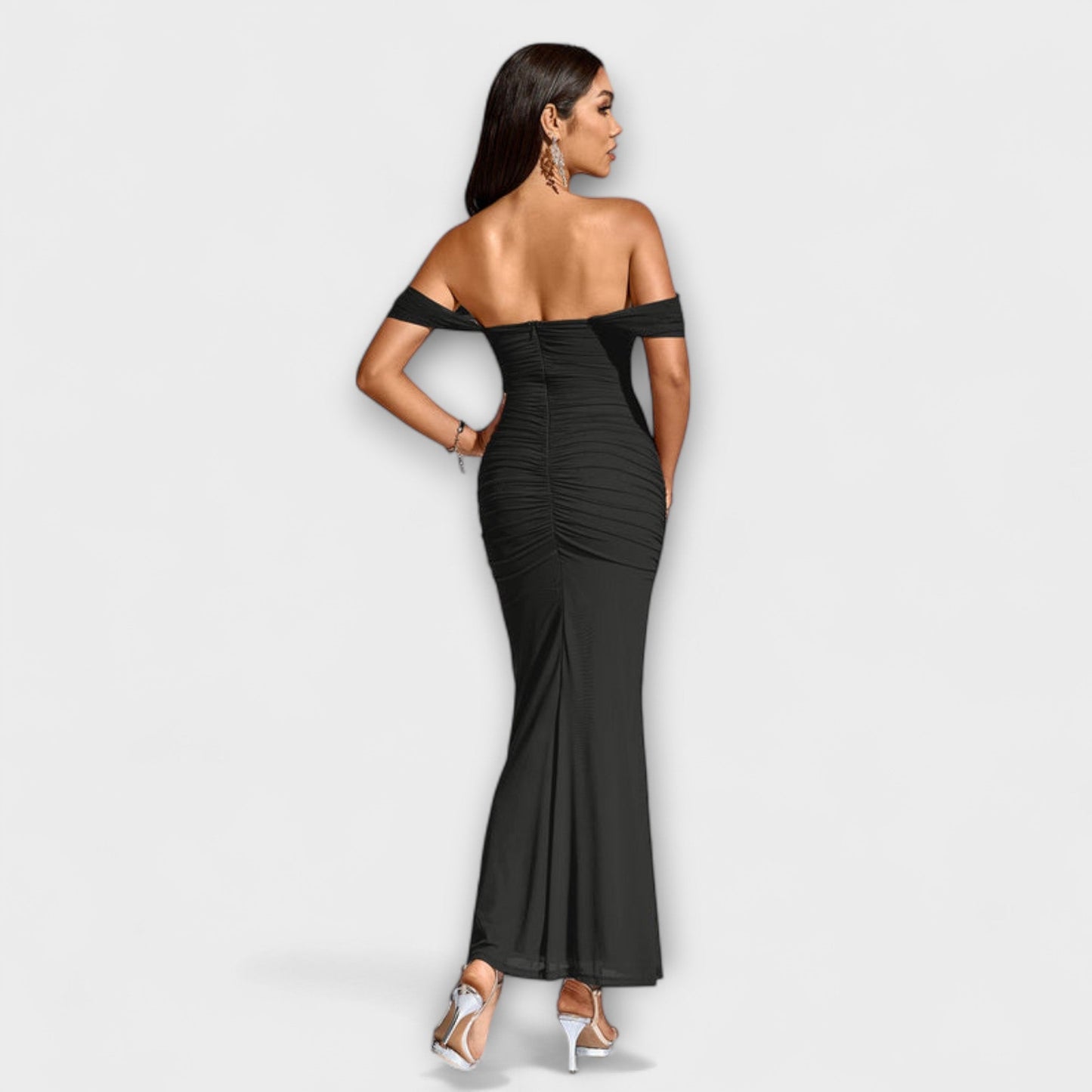 Elegant Cold Shoulder Gathered Dress for Women