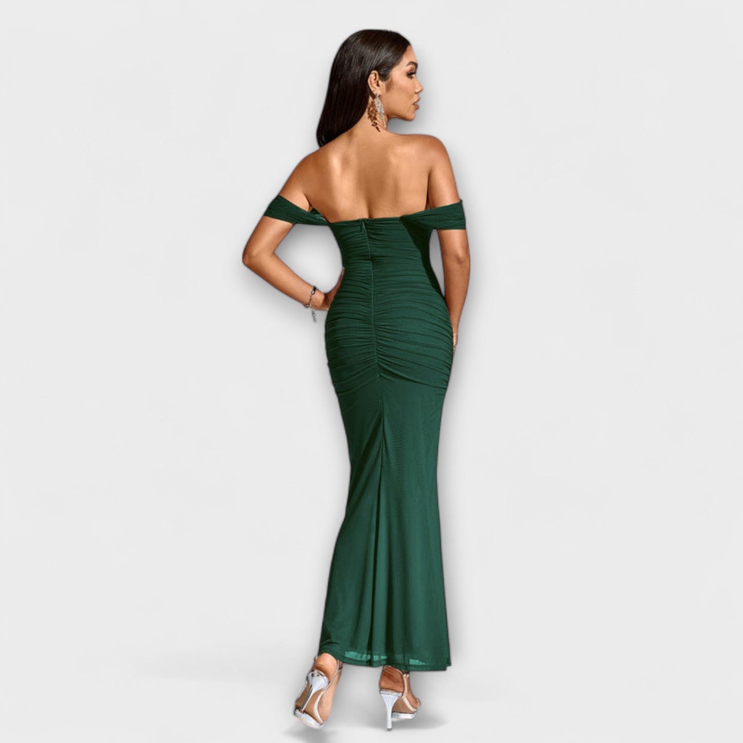 Elegant Cold Shoulder Gathered Dress for Women
