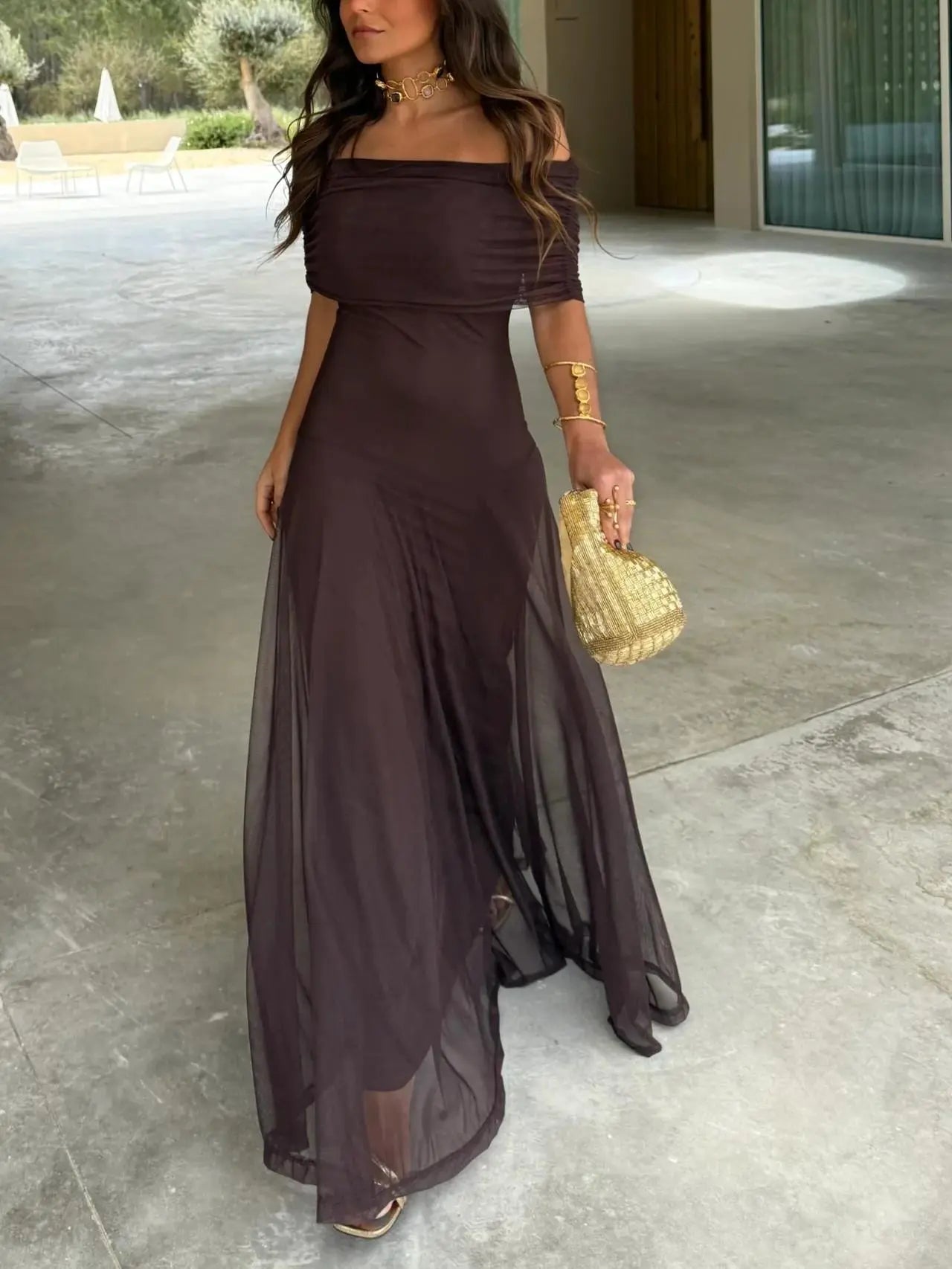 Chic Long Sleeve Black Maxi Dress for Women - Nocini