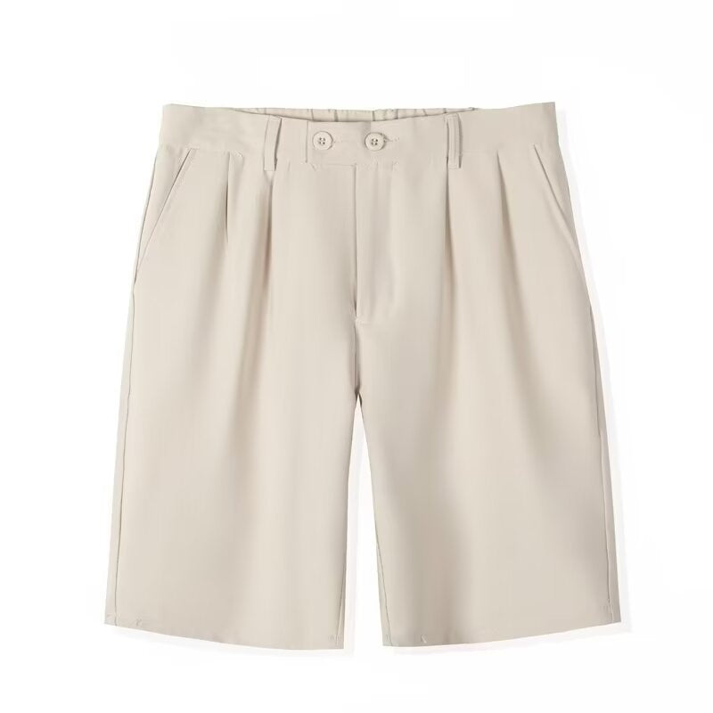 Men's Classic Pleated Knee Length Shorts