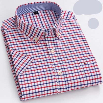 Comfortable Casual Checked Short Sleeve Shirt