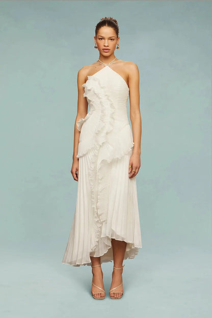 Sleeveless Ruffle Floor Length Dress for Women