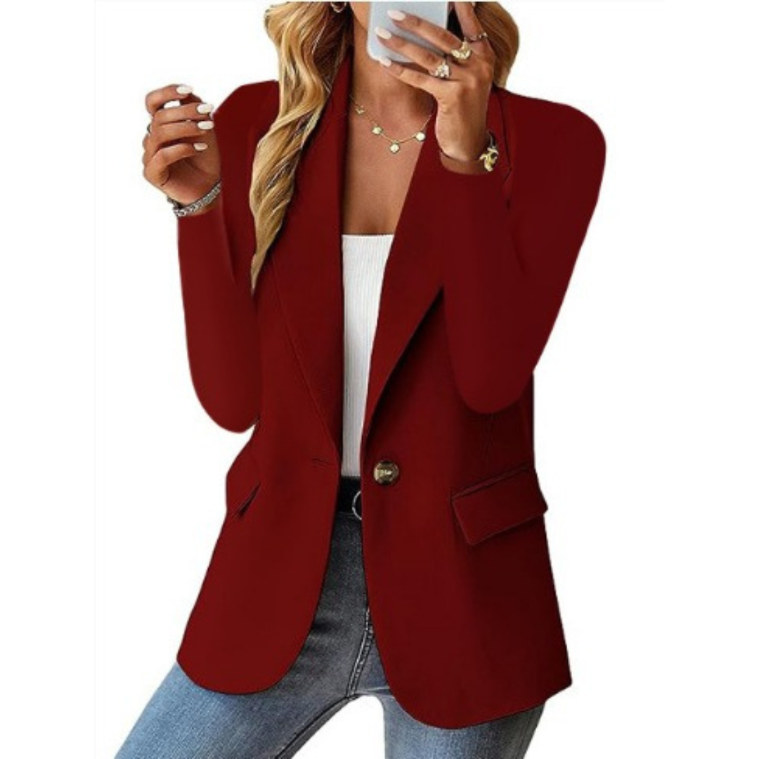 Classic One Button Women's Blazer