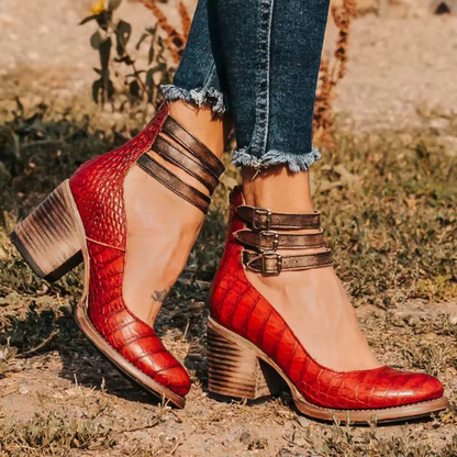 Classic High Heel Ankle Strap Pumps