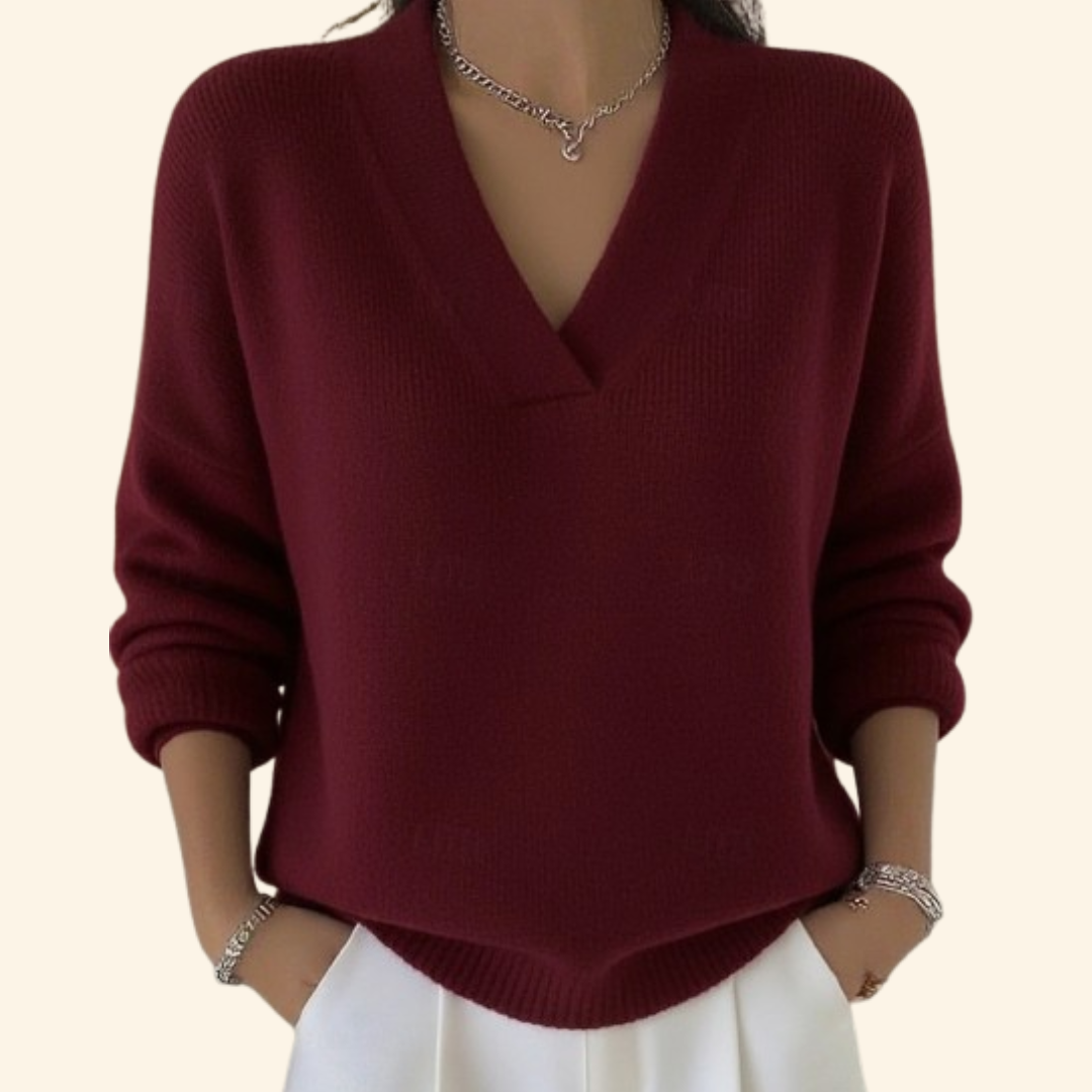 Comfortable Women's V-Neck Top - Olytrend